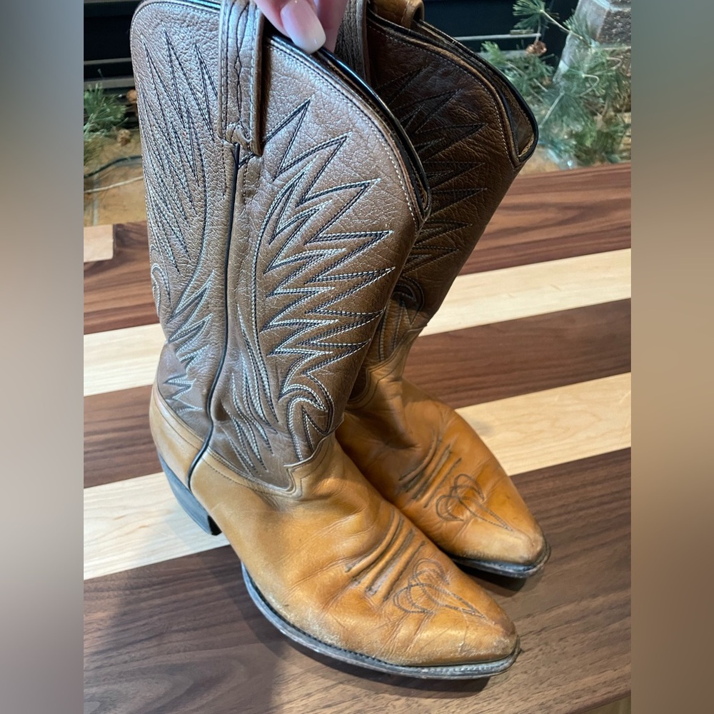 Vintage Men’s Dan Post cowboy boots size 11.5 Well worn but still life in them.